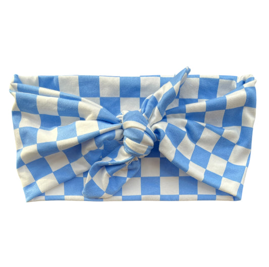 BLUE CHECKERS - WIDE TIE